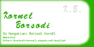 kornel borsodi business card