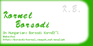 kornel borsodi business card